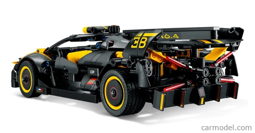 Lego Bugatti Lego Technic - Bolide W16 8.0 Four-turbo 1850hp 500km/h 2020 - 905 Pezzi - 905 dielikov Žltá čierna