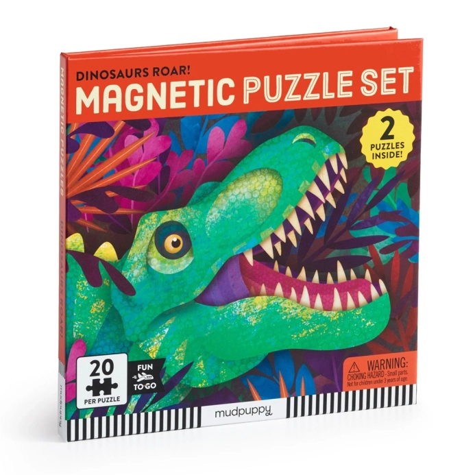 Mudpuppy Magnetické puzzle Řev dinosaurů 2x20 dílků