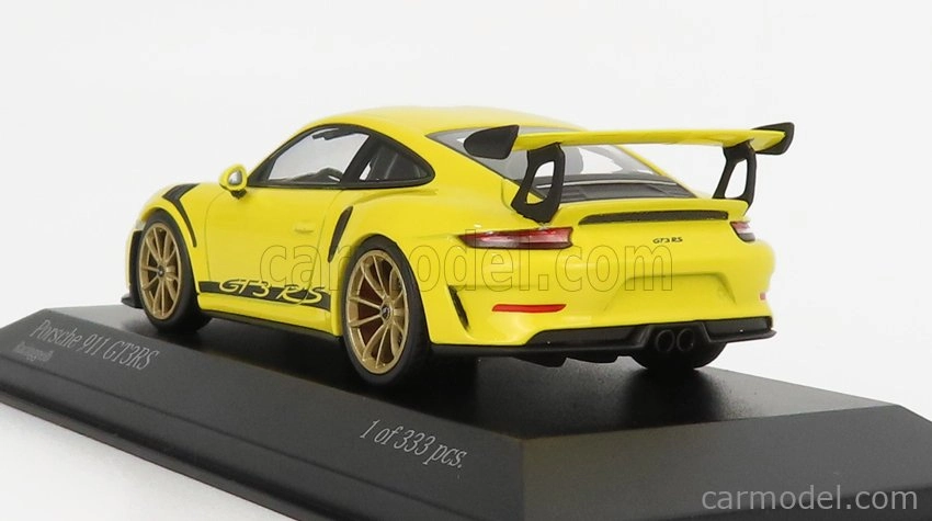 Minichamps Porsche 911 991-2 Gt3 Rs Coupe 2018 - Golden Rims 1:43 Závodní Žlutá