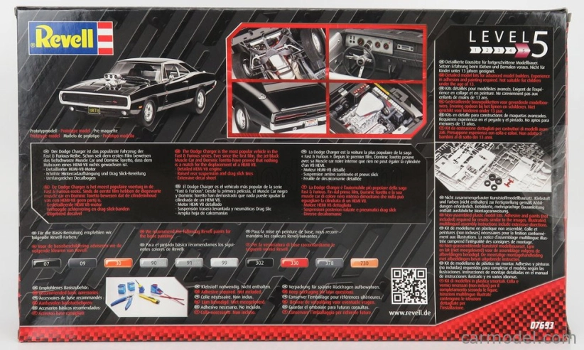 Revell-kit Dodge Dom's Dodge Charger R/t 1970 - Fast & Furious 7 1:24 /