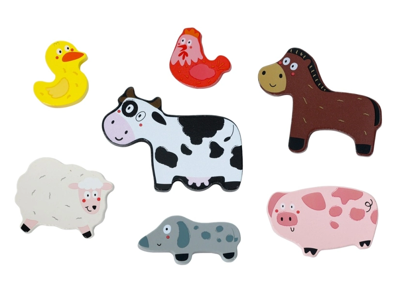 2Kids Toys Dřevěné puzzle Veselá farma propojitelné