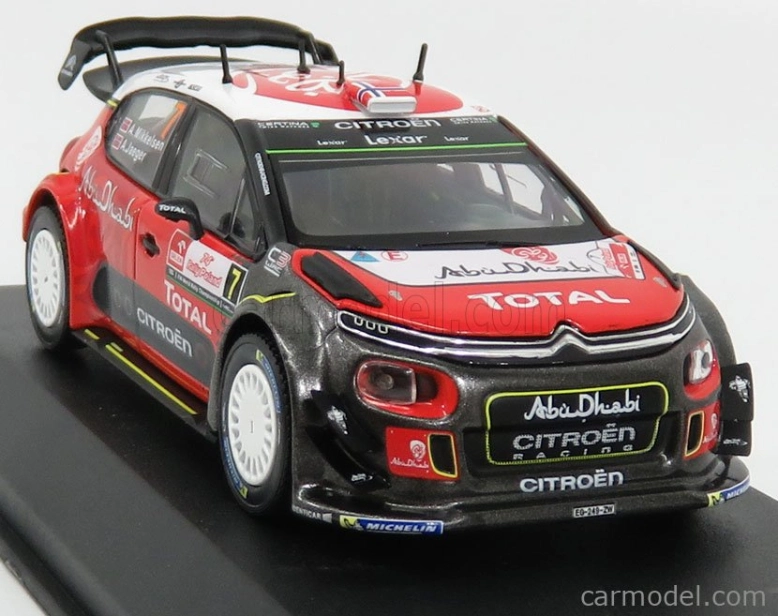 Norev Citroen C3 Wrc Abu Dhabi N 7 Rally Pologne 2017 A.mikkelsen - A.jaeger 1:43 Červená Biela Čierna