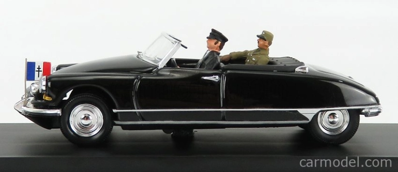 Rio-models Citroen Ds Cabriolet With Figure General De Gaulle 1959 1:43 Black