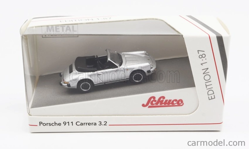 Schuco Porsche 911 3.2 Carrera Cabriolet 1989 1:87 Silver