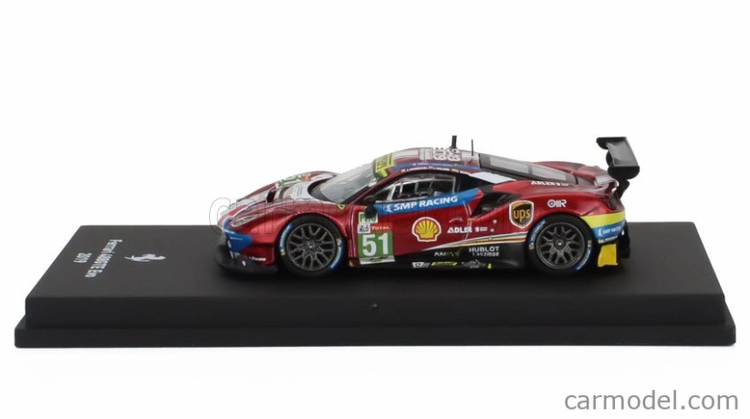 Edicola Ferrari 488 Gte Evo 3.9l Turbo V8 Team Af Corse N 51 Winner Class Lmgte Pro 24h Le Mans 2019 J.calado - A.pier Guidi - D.serra - Con Vetrina - With Showcase 1:64 Červená S Bílou Modrou