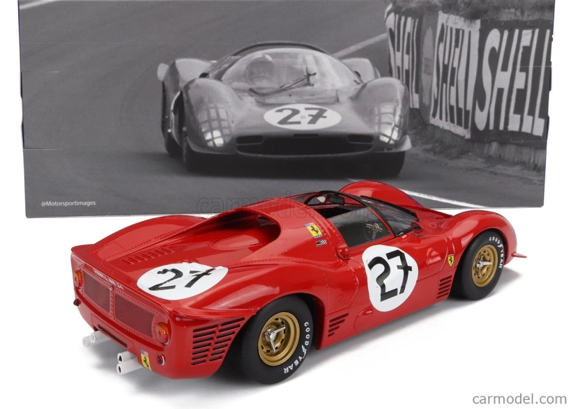 Werk83 Ferrari 330 P3 4.0l V12 Spider Team N.a.r.t. North American Racing N 27 24h Le Mans 1966 Pedro Rodriguez - Richie Ginther 1:18 Red