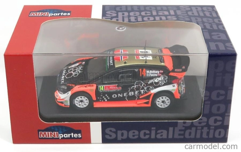 Minipartes Ford england Fiesta Wrc N 14 Rally Portugal 2017 M.ostberg - O.floene 1:43 Černá Oranžová Zlatá