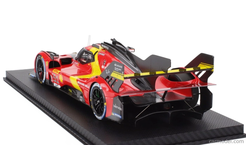 Bbr-models Ferrari 499p 3.0l Turbo V6 Team Ferrari Af Corse N 51 3rd Wec 6h Spa 2023 Alessandro Pier Guidi - James Calado - Antonio Giovinazzi 1:18 Červená Žltá Čierna