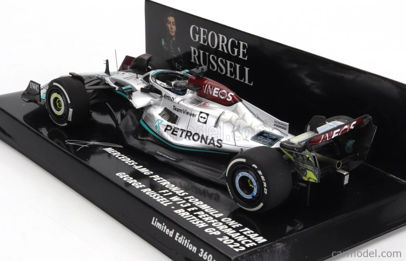 Minichamps Mercedes gp F1 W13e Team Mercedes-amg Petronas F1 N 63 Silverstone British Gp 2022 George Russel 1:43 Silver Green
