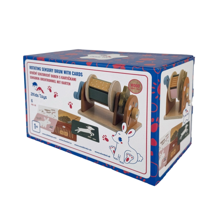 2Kids Toys Otočný senzorický bubon s kartičkami