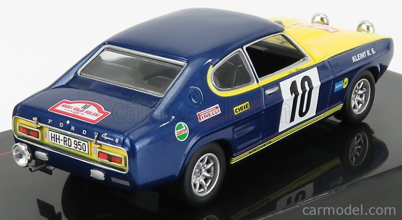Ixo-models Ford england Capri 2600 Rs N 10 Rally Rajd Polski 1972 W.rohrl 1:43 Modrá Žltá
