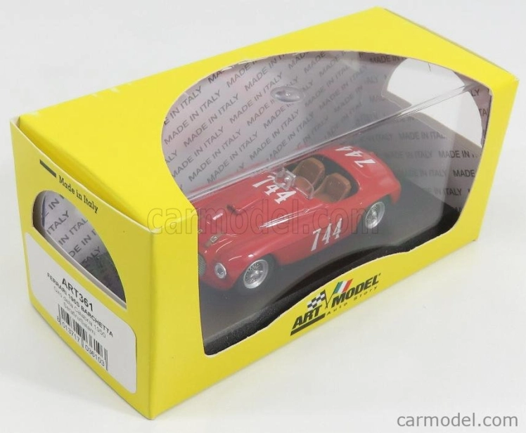 Umelecký model Ferrari 195s Barchetta Spider Ch.0060 N 744 Winner Giro Della Calabria 1950 Serafini - Salami 1:43 Red