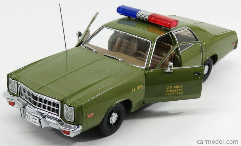 Greenlight Plymouth Fury U.s. Army Military Police 1977 - A-team 1:18 Vojenská Zelená