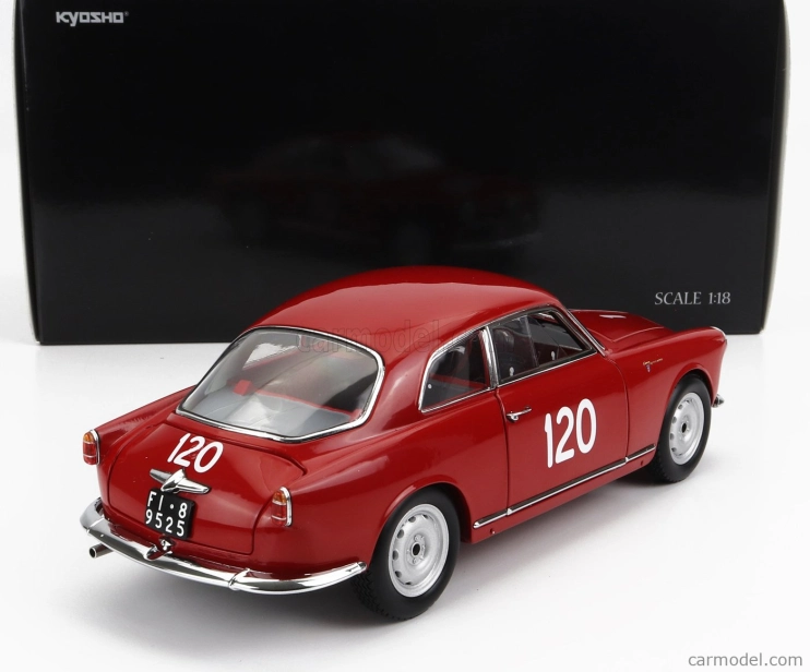 Kyosho Alfa romeo Giulietta Sv Sprint Veloce N 120 Mille Miglia 1956 G.becucci - P.cazzato 1:18 Red