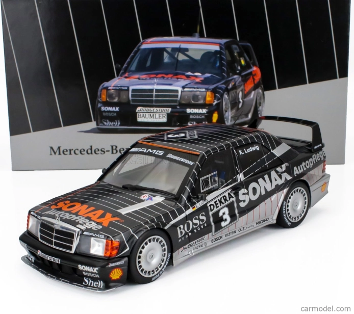 Werk83 Mercedes benz 190e 2.5 16v Evo2 Team Amg Motorenbau Gmbh N 3 Champion Dtm Sezóna 1992 Klaus Ludwig 1:18 Sivá čierna biela
