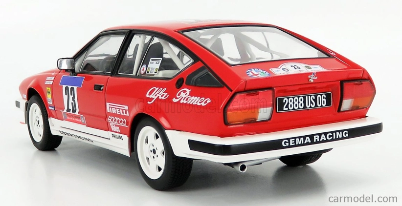 Solido Alfa romeo Alfetta Gtv6 N 23 Rally Tour De Corse 1985 Y.loubet - J.b.vieu 1:18 Červená Bílá