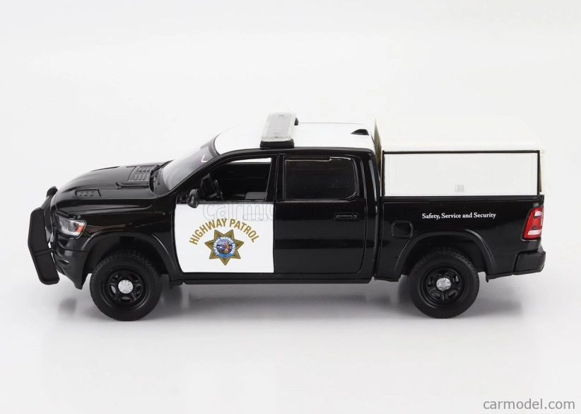 Motor-max Dodge Ram 1500 Pick-up Laramine Crew Cab California Highway Patrol Police 2019 1:27 Černá Bílá