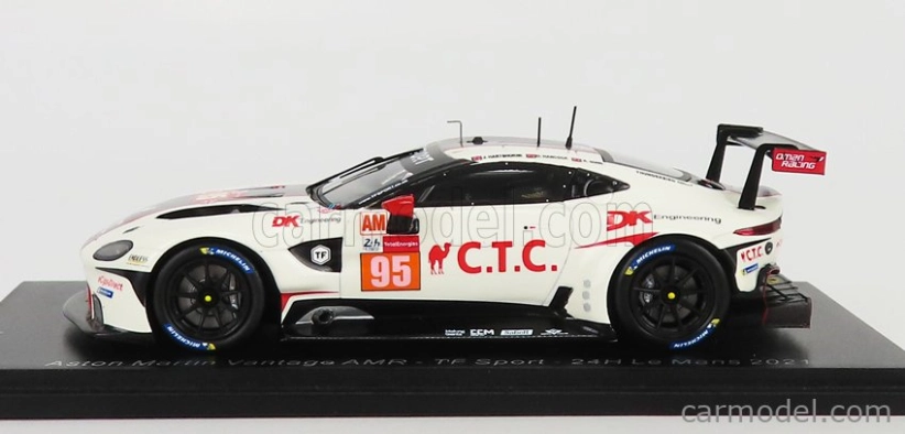 Spark-model Aston martin Vantage Amr 4.5l V8 Turbo Team Tf Sport N 95 24h Le Mans 2021 J.hartshorne - O.hancock - R.gunn 1:43 White