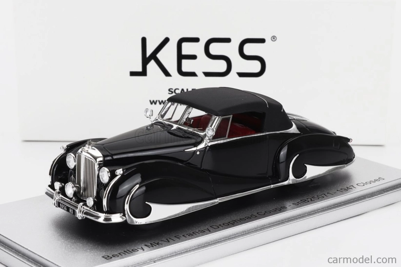 Kess-model Bentley Mk Vi Sn.b25071 Franay Drophead Coupe Cabriolet Closed 1947 1:43 Black