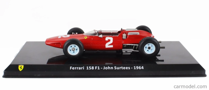 Edicola Ferrari F1 158 N 2 Majster sveta sezóna 1964 John Surtees - Con Vetrina - s vitrínou 1:24 červená