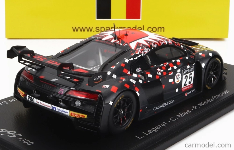 Spark-model Audi R8 Lms Gt3 Team Sainteloc Racing N 25 24h Spa 2022 L.legeret - M.campbell - M.jaminet 1:43 Matt Black