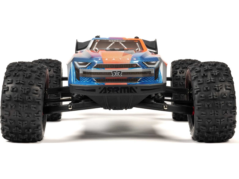 RC auto Arrma Kraton 6S V6 BLX 1:8 4WD RTR, modrá/oranžová