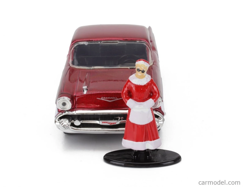 Jada Ford usa Set Holiday Rides 2022 - Pick-up 1941 s Chevroletom Bel Air 1957 so Santa Clausom (Babbo Natale) a pani Santa Clausovou figúrkami 1:32 červená s bielou