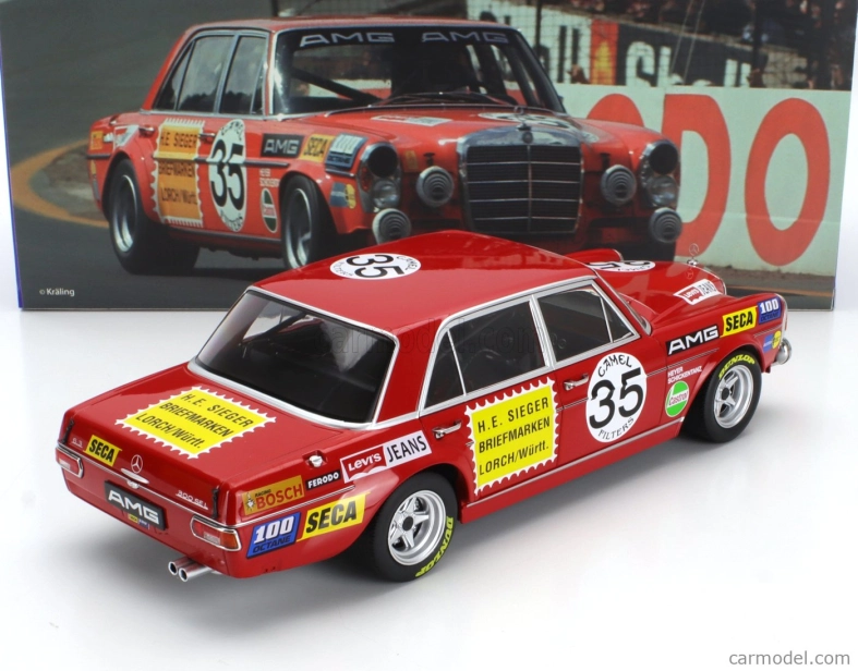 Werk83 Mercedes benz 300 Sel 6.8 Team Mercedes Amg N 35 2nd 24h Spa Francorchamps 1971 Hans Heyer - Clemens Schickentanz 1:18 Red