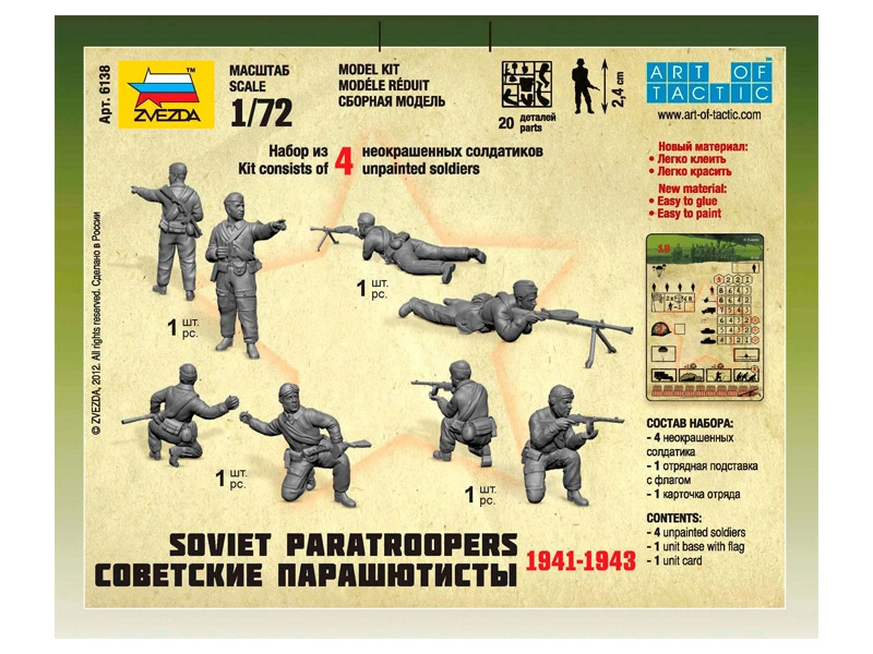 Zvezda figúrky – sovietski výsadkári (1:72)