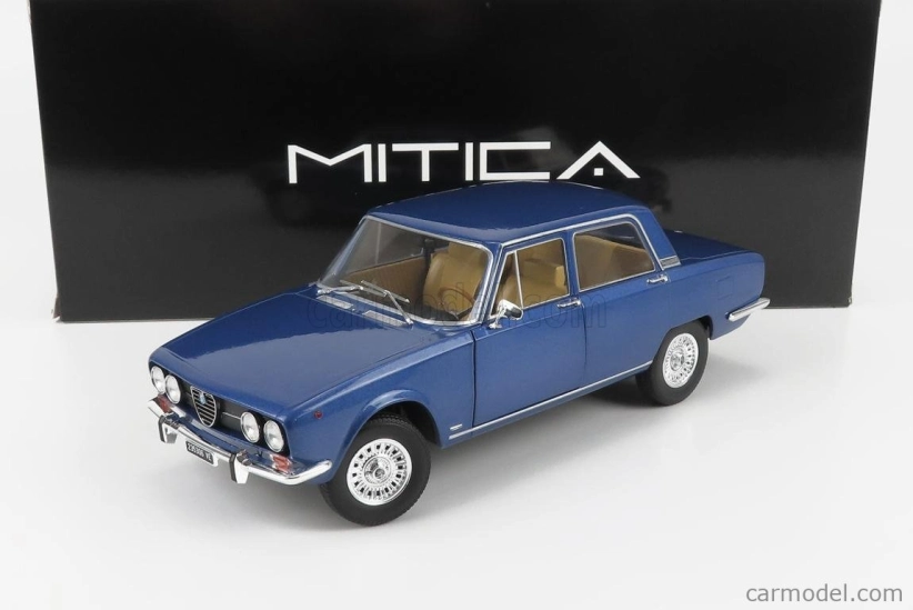 Mitica-diecast Alfa romeo 2000 Berlina 1971 - Cerchi Millerighe Wheels 1:18 Blue Pervinca Met 349