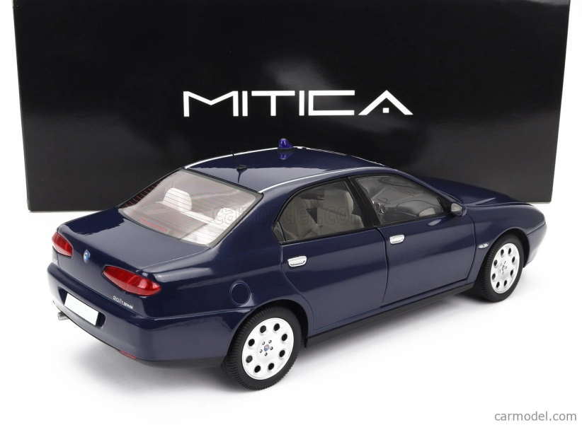 Mitica-diecast Alfa romeo 166 2.0 Twin Spark (with  Decals Comando Carabinieri - Comando Gdf E Civile) 1998 - Police (lampeggiante Applicabile Con Biadesivo - Flashing Light With Double-sided Tape) 1:18 Blue