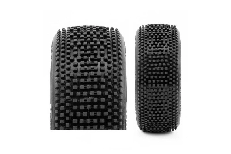 HOT DICES V2 BUGGY S2 (SOFT) lepené pneumatiky, biele disky, 2 ks.