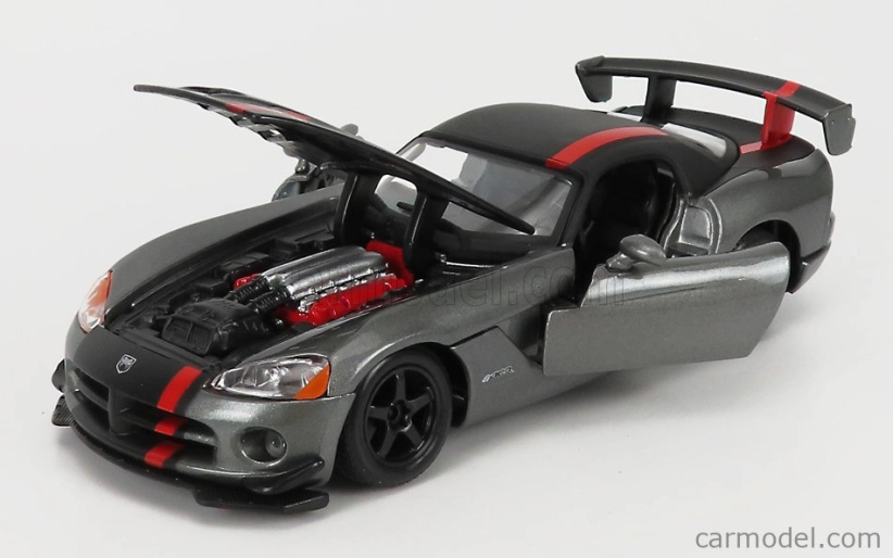 Bburago Dodge Viper Srt-10 Coupe 2003 - With Red Line 1:24 Grey