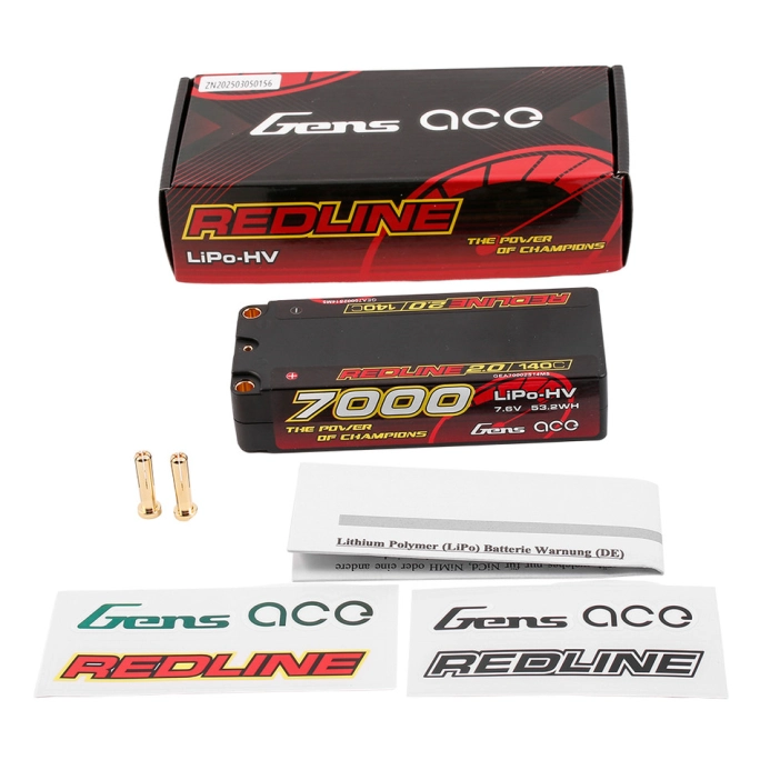 Gens ace batéria HV LiPo Redline 2.0 7000mAh 2S1P 7.6V 140C | RCprofi.cz