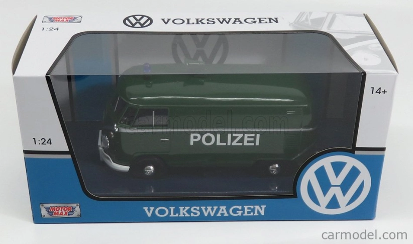 Motor-max Volkswagen T1 Type 2 Van Polizei 1962 1:24 Zelená