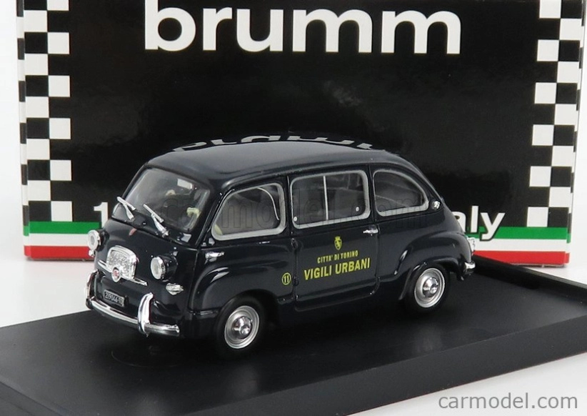 Brumm Fiat 600d Multipla Vigili Urbani Torino 1960 1:43 Modrá