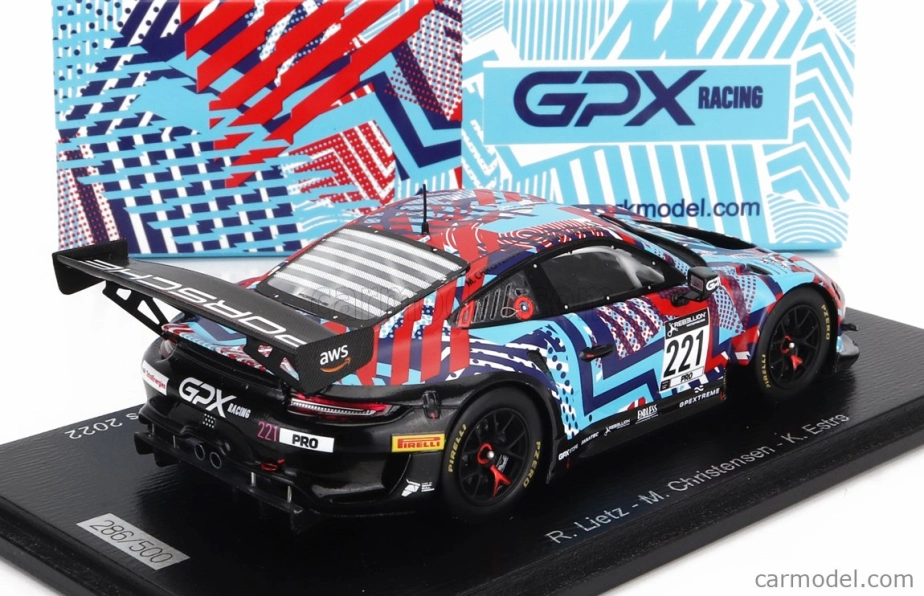 Spark-model Porsche 911 991-2 Gt3 R Team Gpx Martini Racing N 221 Test Days 24h Spa 2022 R.lietz - M.christensen - K.estre 1:43 Různé