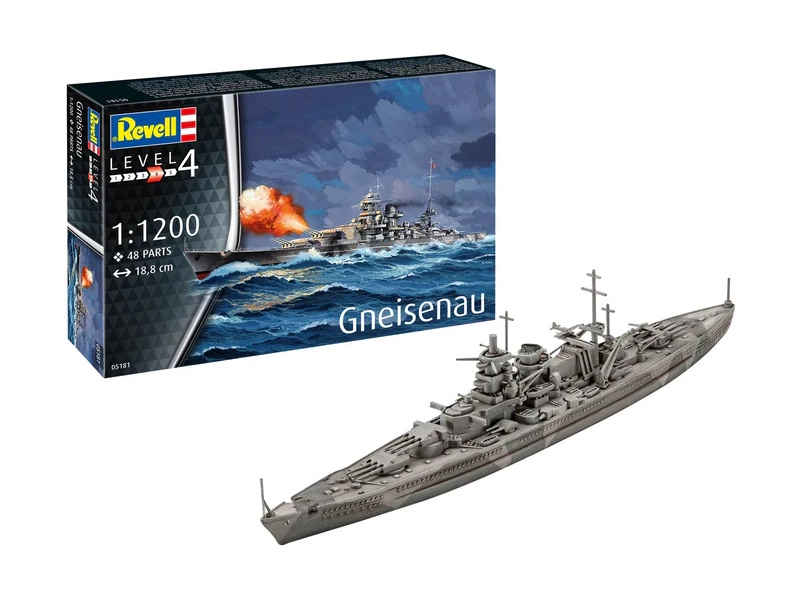 Revell Battleship Gneisenau (1:1200) (štartovacia súprava)