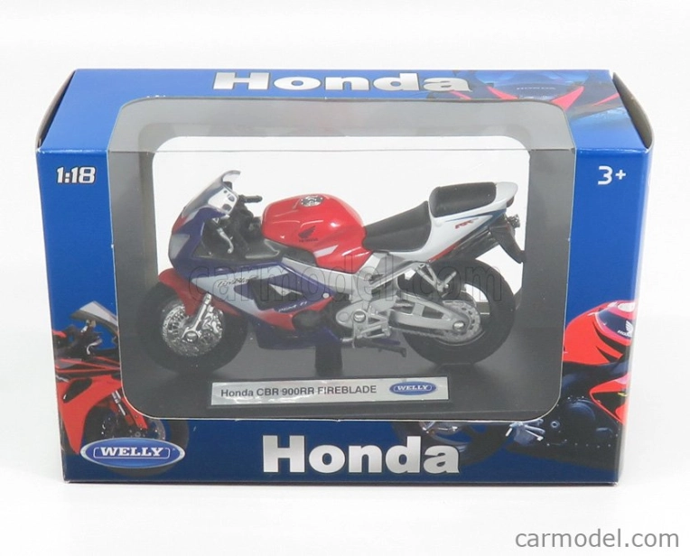 Welly Honda Cbr 900rr Fireblade 1997 1:18 červená modrá biela