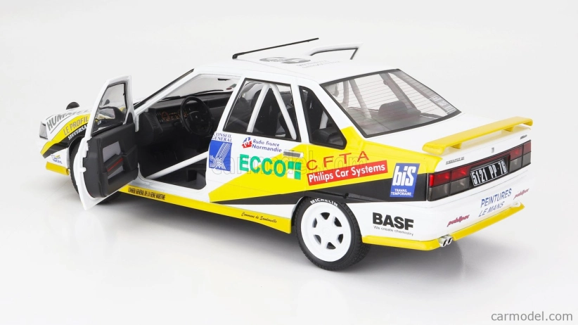 Solido Renault R21 Turbo Mkii Turbo Gr.a (nočná verzia) N 6 Rally Charlemagne 1991 M.rats - G.bourdaud 1:18 Biela Žltá Modrá