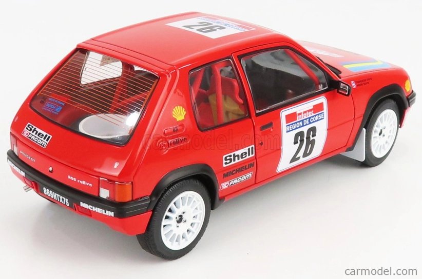 Solido Peugeot 205 Rallye N 26 Rally Tour De Corse 1990 H.devin - F.viste 1:18 Červená čierna