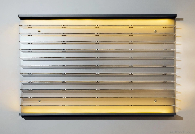 Atlantic Vetrina display box Espositore - Pre 120 Cars 1/64 Lungh.lenght Cm 89.0 X Largh.width Cm 8.0 X Alt.height Cm 61.0 (altezza Utile Tra I Ripiani Cm 4.5 Inner Height Among Shelves) 1:64 Plastic Display