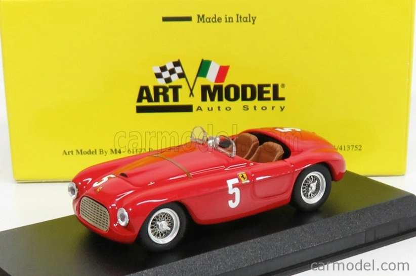 Art-model Ferrari 166mm Barchetta Ch.0010 N 5 Automobile Club France Comminges 1949 L.chinetti 1:43 Červená