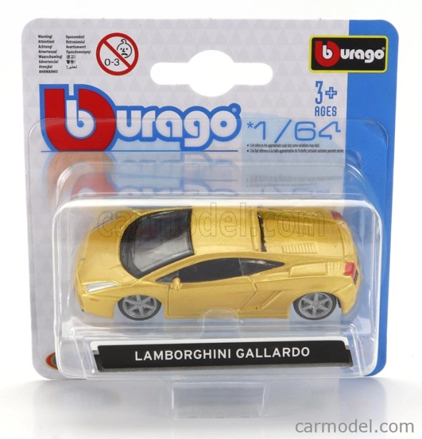 Bburago Lamborghini Gallardo 2004 1:64 žltá