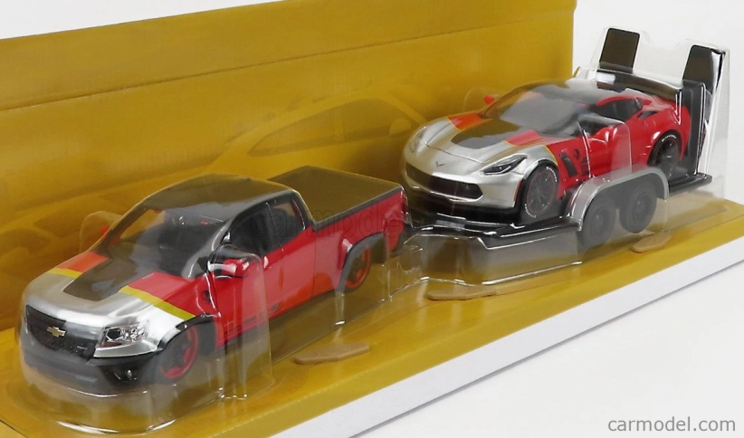 Maisto Chevrolet Colorado Zr2 Pick-up 2017 + Corvette Z06 Coupe 2015 s prívesom 1:24