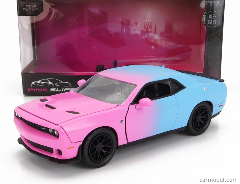 Jada Dodge Challenger Srt Hellcat Coupe Custom 2015 1:24 Pink Light Blue