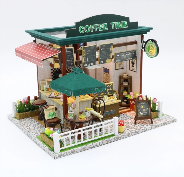 Dvěděti miniatura domečku Čas na kávičku