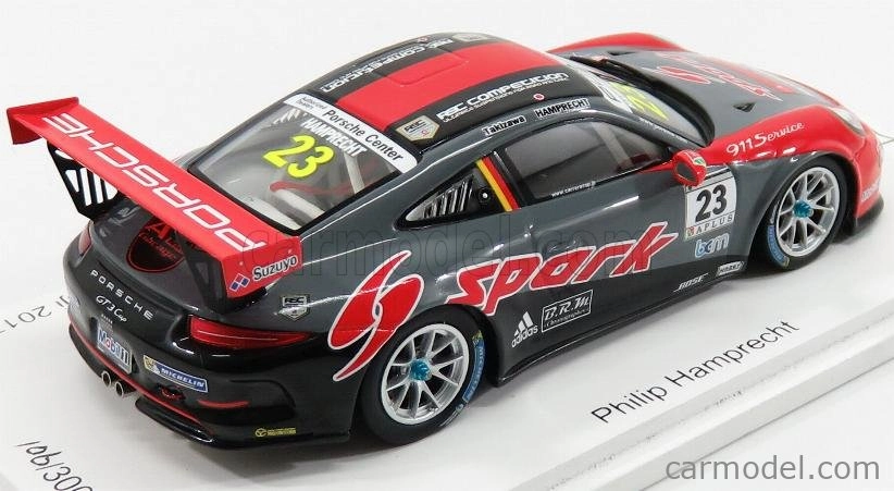 Spark-model Porsche 911 991 Gt3 N 23 Winner Porsche Carrera Cup Fuji 2017 P.hamprecht 1:43 Red Grey Black