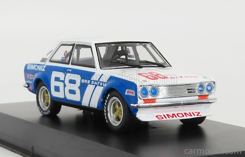 Greenlight Datsun 510 Bre N 68 Racing 1972 P.gregg 1:43 Biela Modrá