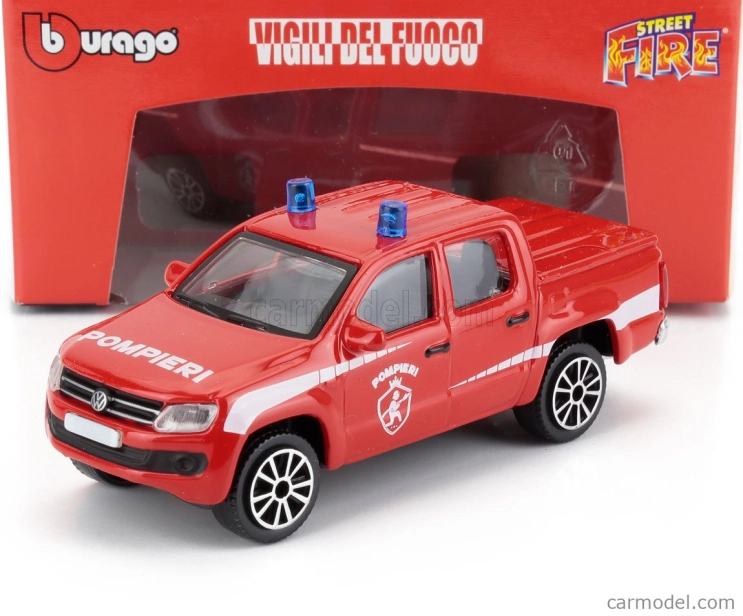 Bburago Volkswagen Amarok Pick-up Vigili Del Fuoco 2019 1:43 červeno-biela